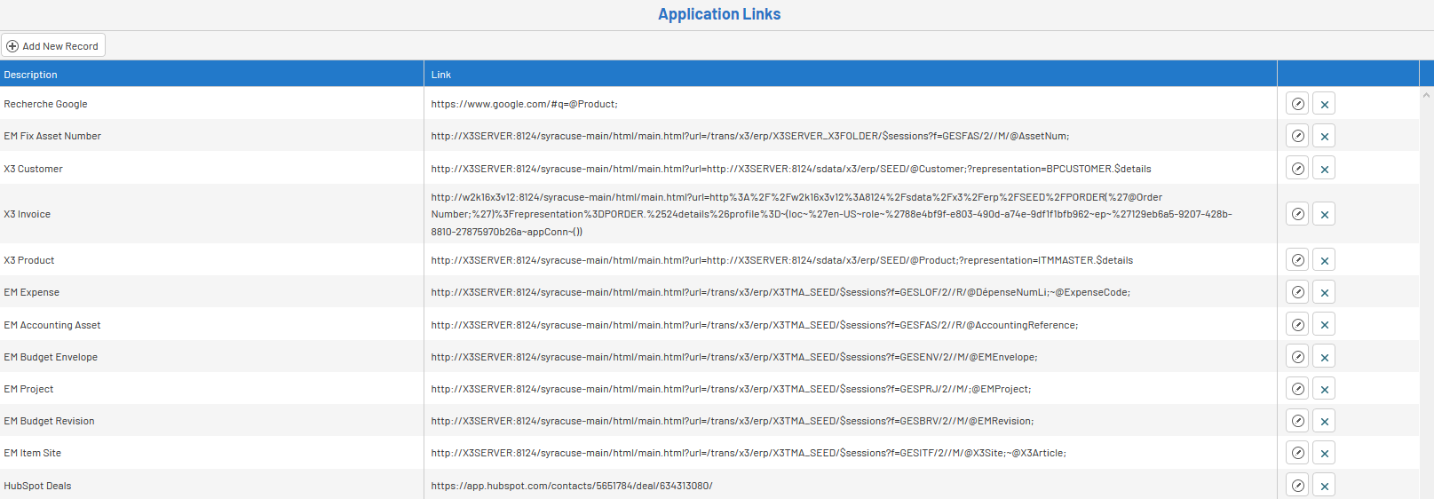 Application Links