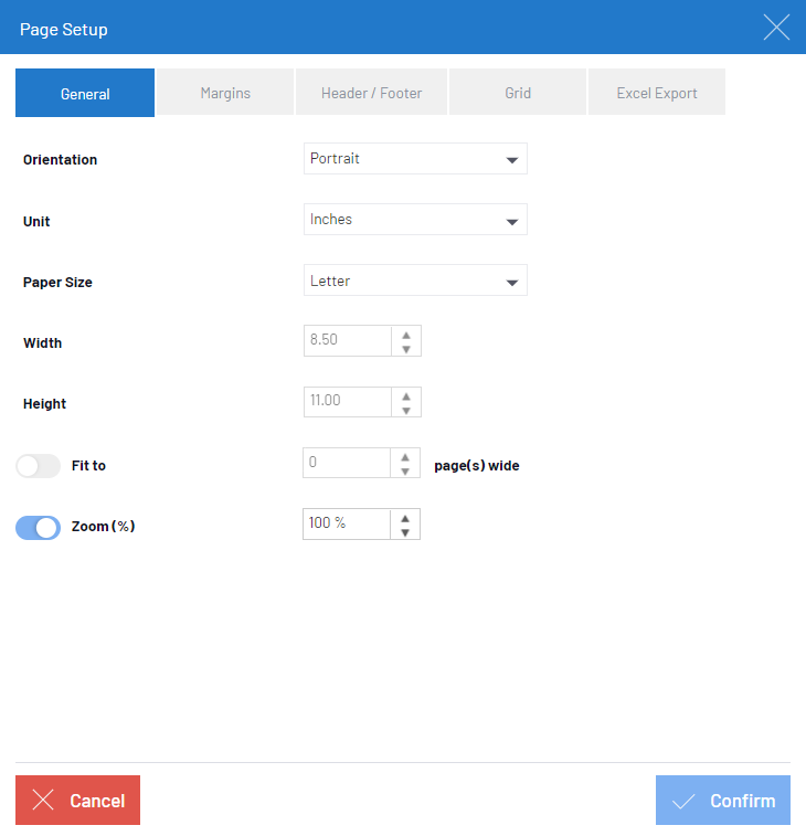 Page Setup