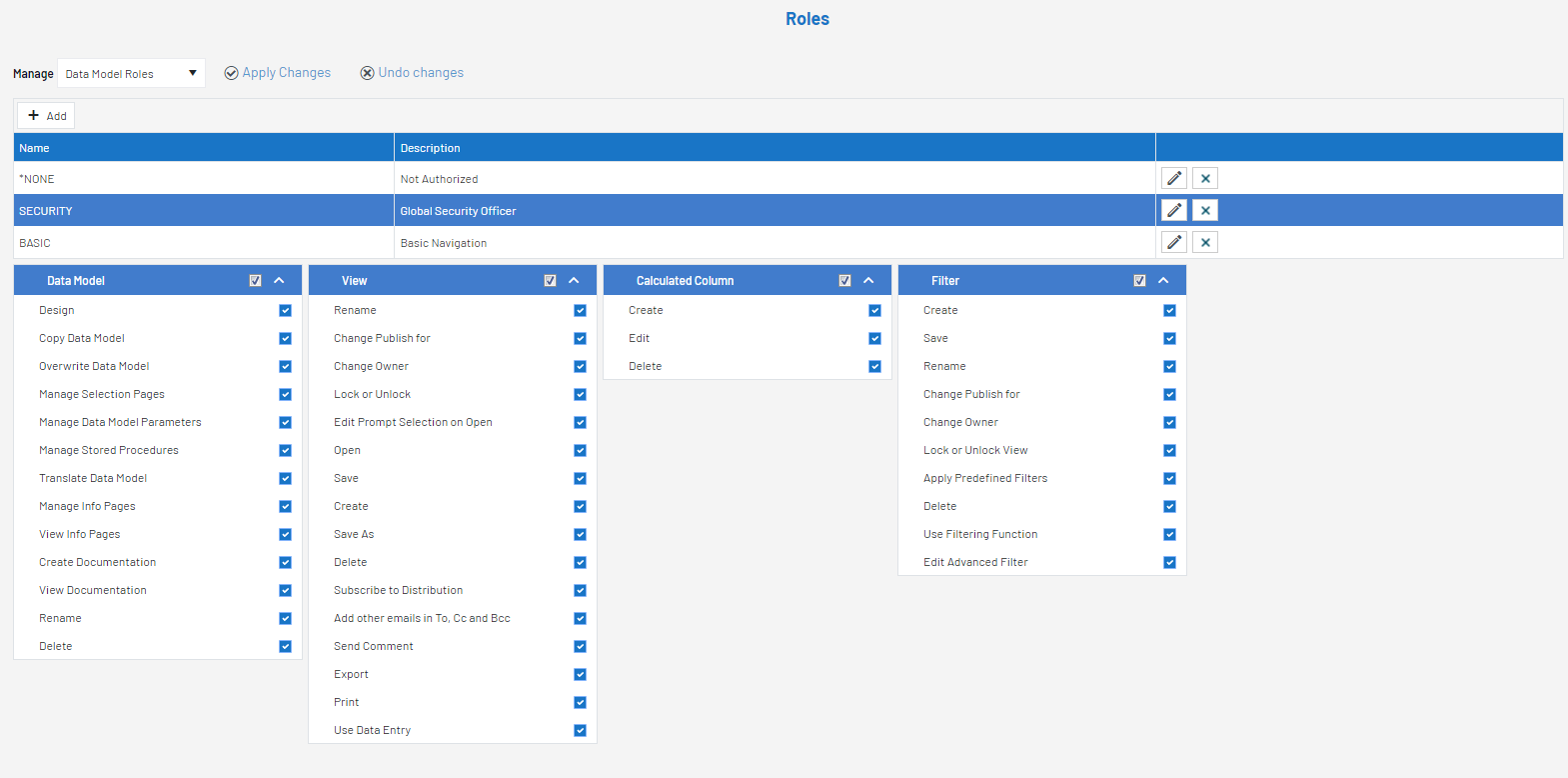 Roles Permissions