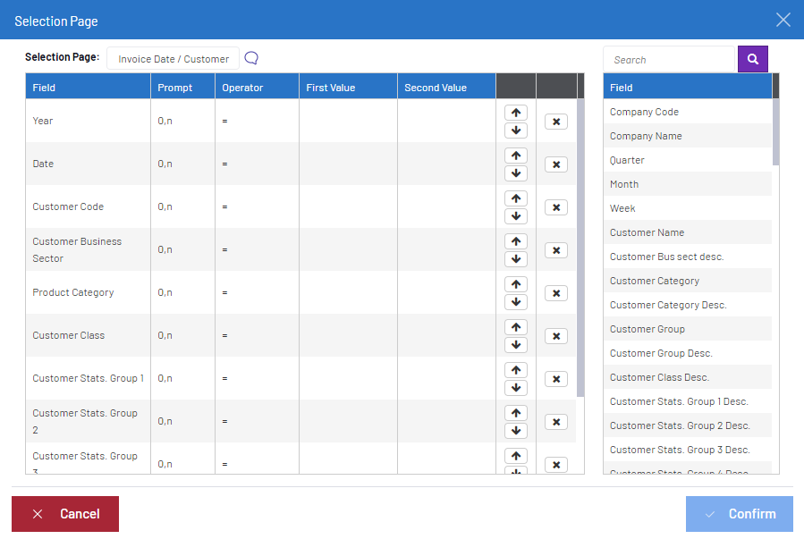 Selection Page