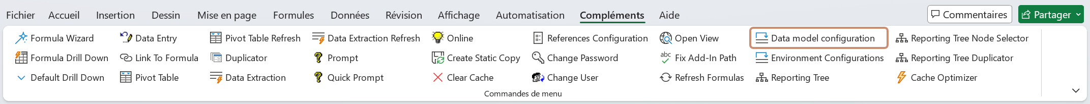Configuration du modèle de données