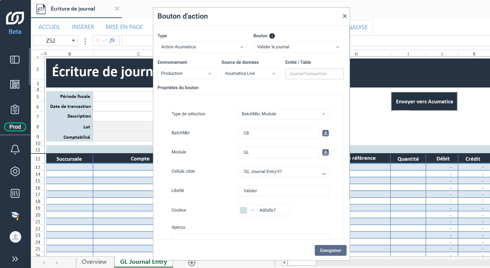 Créer le bouton de validation