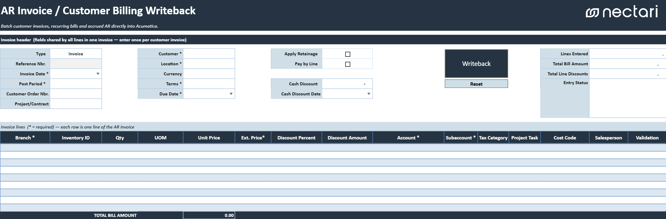 Factures clients, notes de débit et notes de crédit