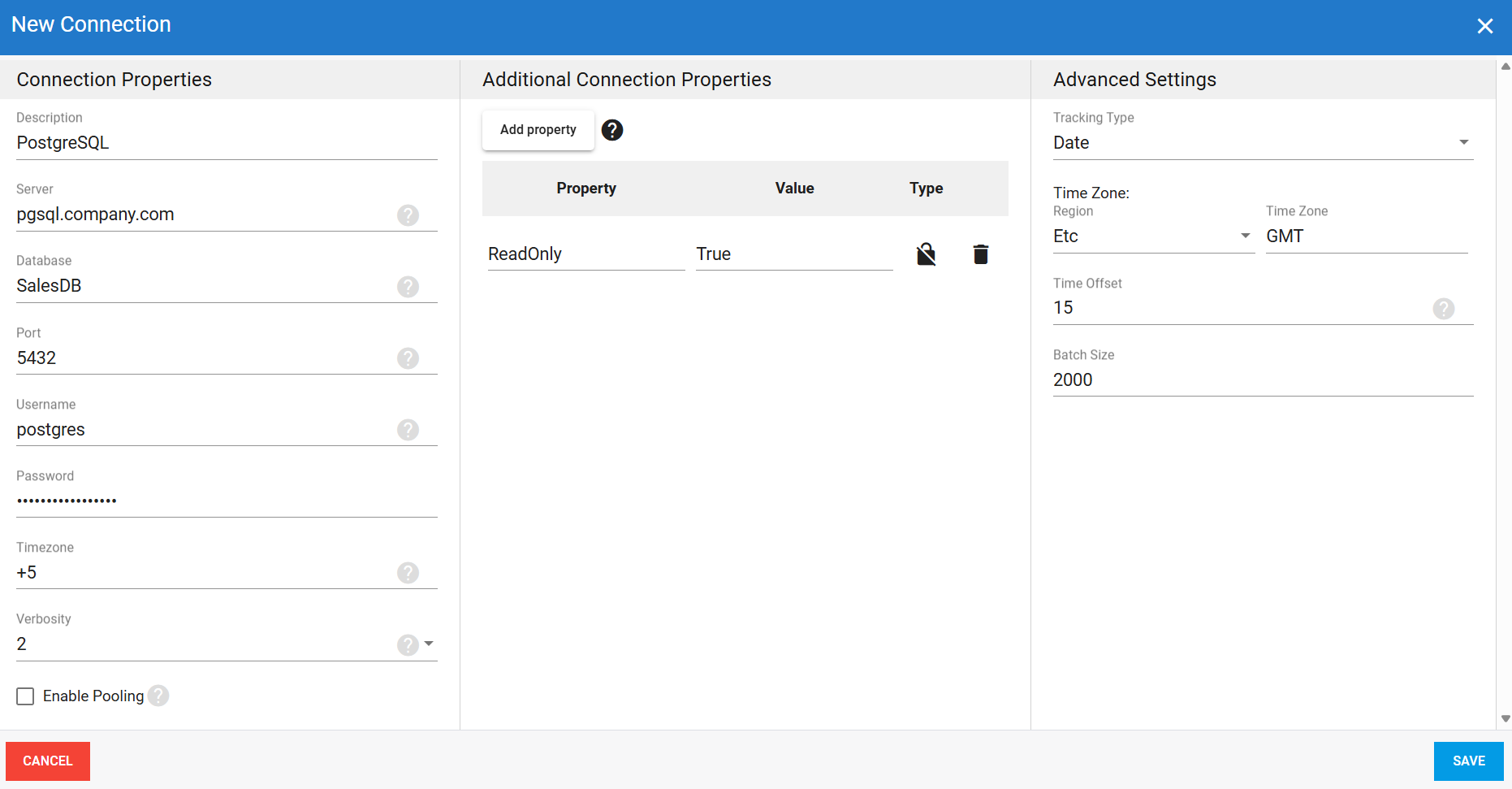 PostgreSQL source connection in DataSync