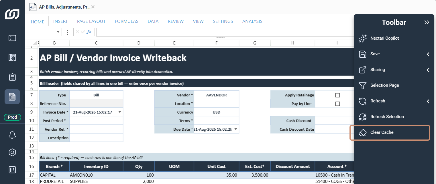 Clear Cache from Toolbar