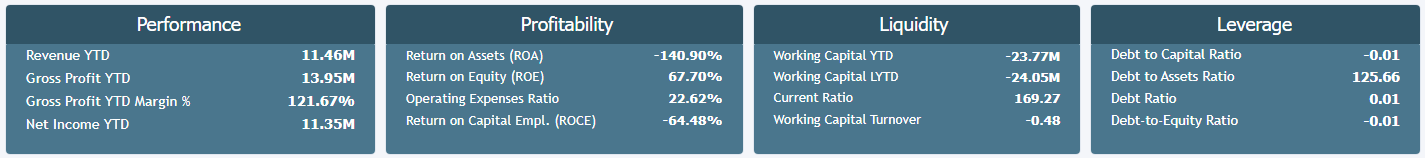 Sage 100 CFO Financial Performance Overview Dashboard KPIS