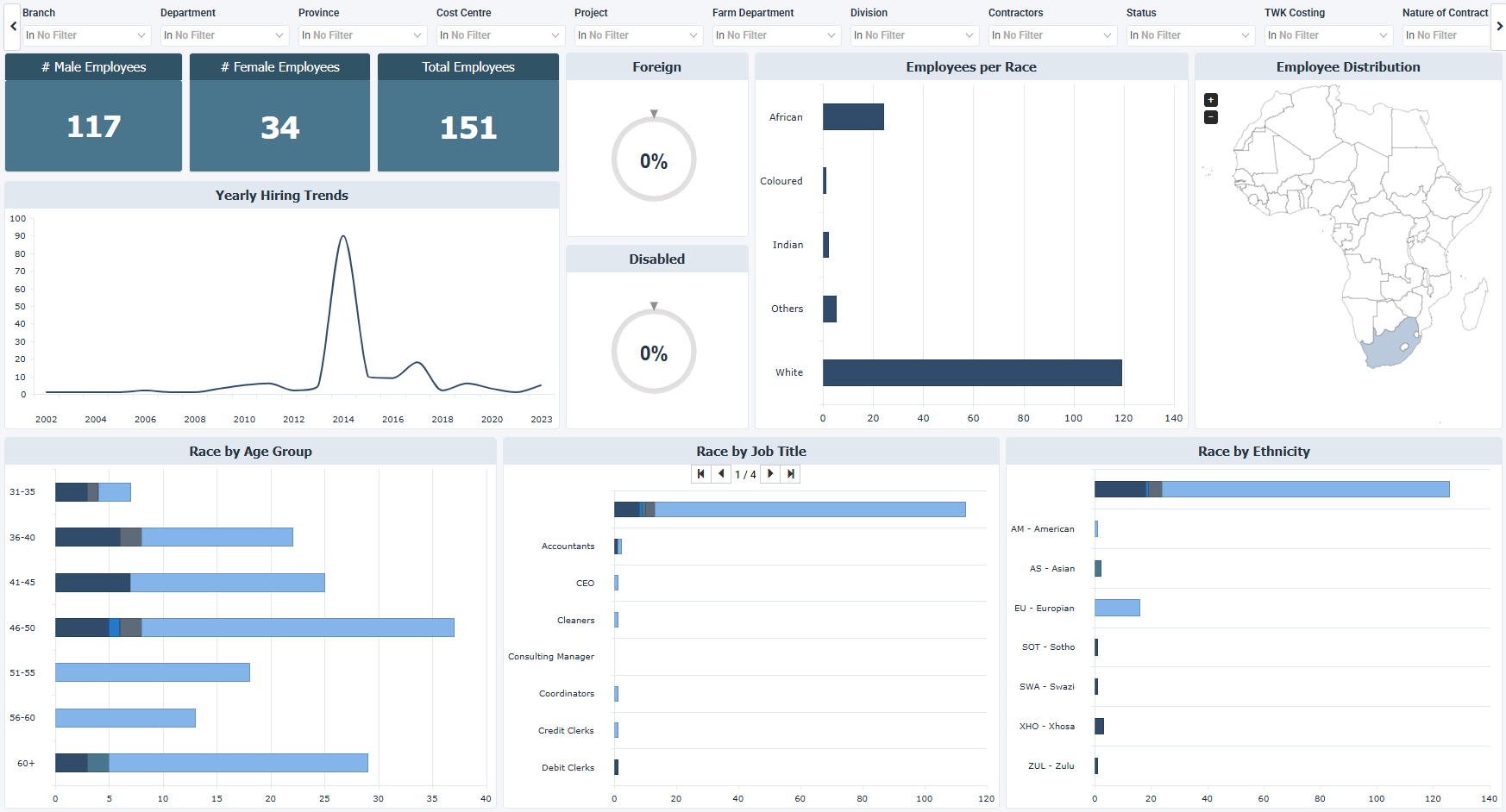 Sage 300 People Workforce Demographics Dashboard