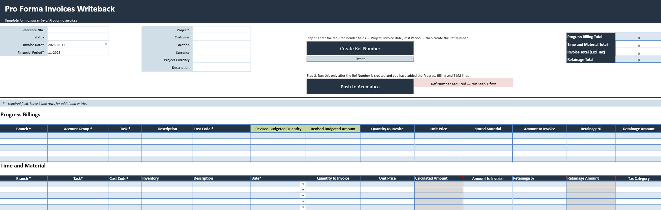 Pro Forma Invoices